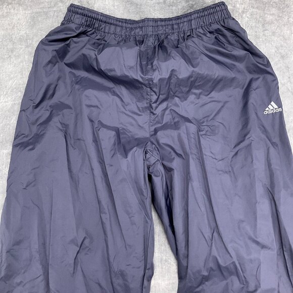 Adidas Track Pants Unisex Large 28w x 31L Blue Stitched Logo Nylon Cotton - Picture 2 of 13